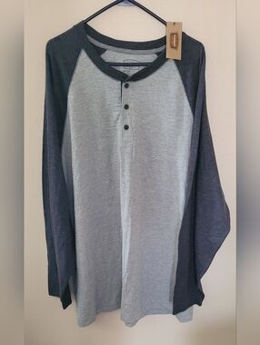 New The Foundry Supply Gray Heather  Long Sleeve Shirt 3XLT Mens Top